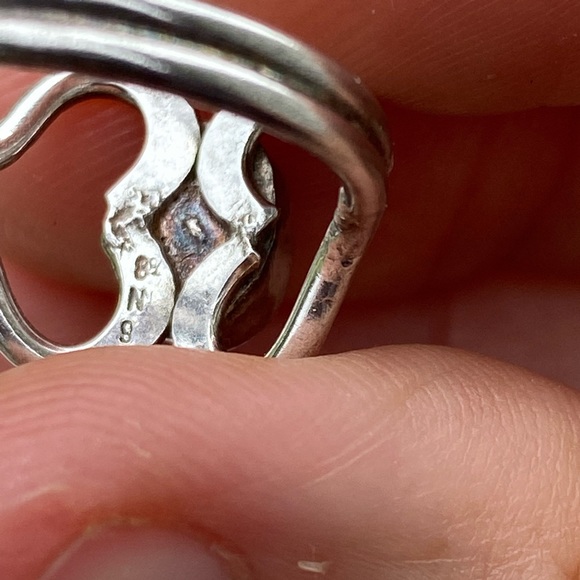 Vintage Genuine Turquoise silver ring size 7 - Picture 10 of 11